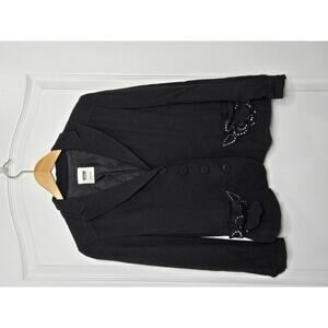 Moschino Blazer Women's Medium Black Flower Button Down